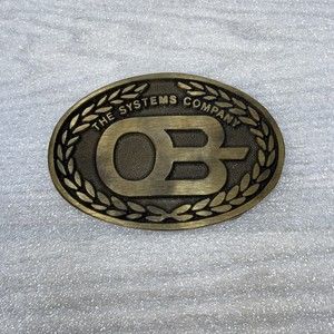 Vintage The Ohio Brass The Systems Company Belt Buckle, 3.5" DynaBuckle